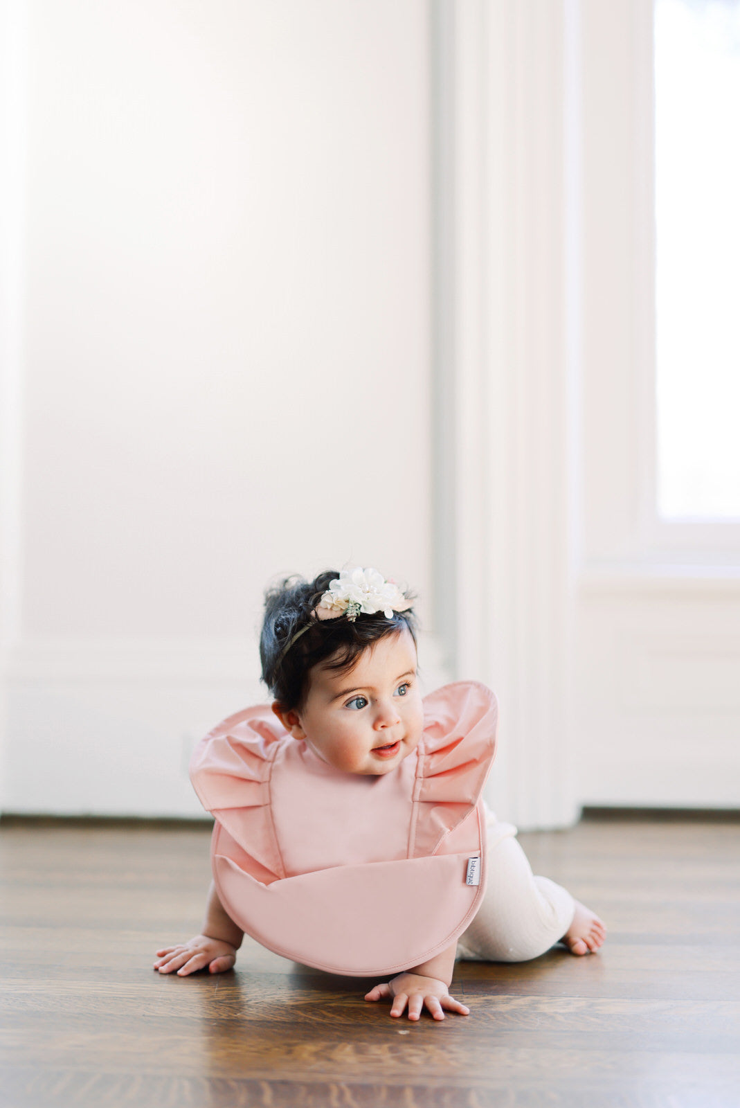 Pink Blush Ruffle Baby Bib (Accessories)