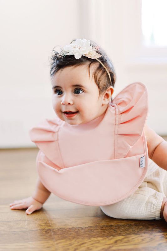 Pink Blush Ruffle Baby Bib (Accessories)