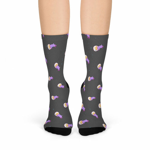 Astronaut Dog in Space Socks