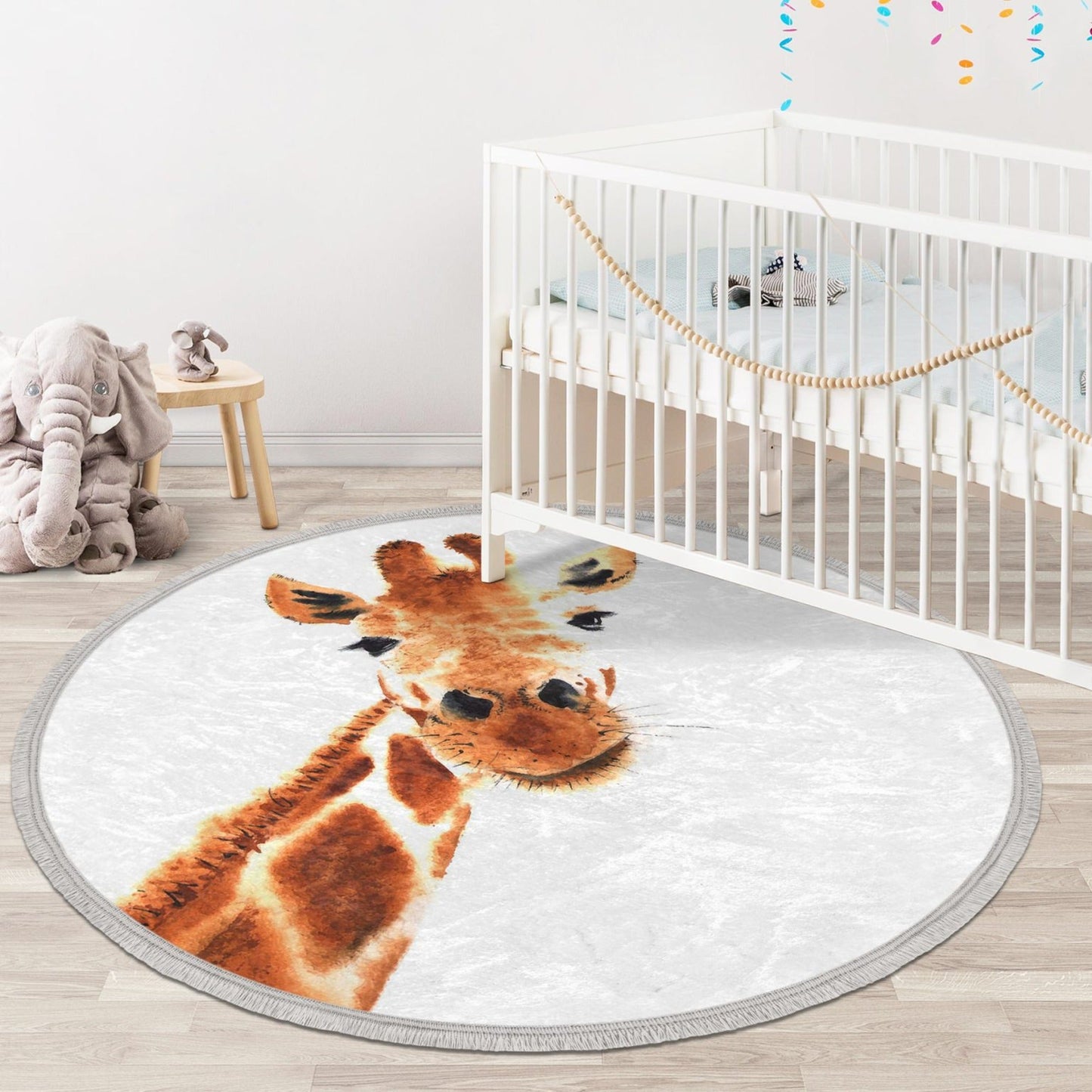 Decorative Circular Non-Slip Round Rug - Giraffe