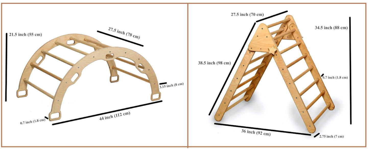 Gym - 3 Piece Decorative Montessori Climbing Set