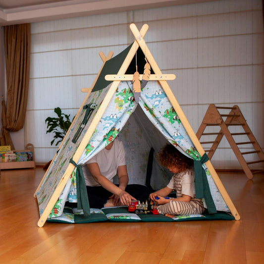 Decorative World Map Play Tent and Play Mat